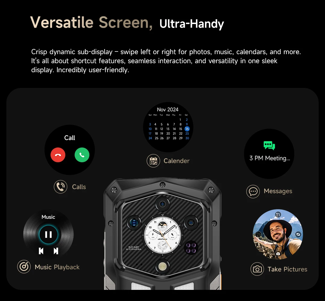 Ulefone Armor 29 Pro 5G AI Rugged Phone 21200mAh 120W 64MP Night Vision 6.67" 120Hz 512GB ROM Mobile MTK Dimensity 7400