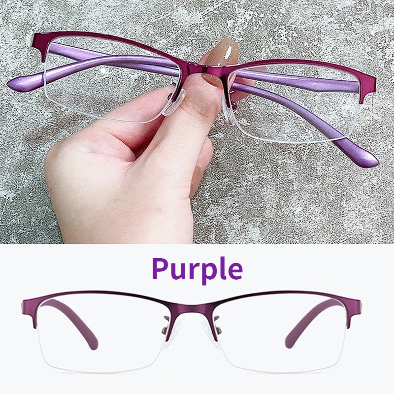 Myopia Glasses Women Metal Half Frame Prescription Eyeglasses Female Retro Anti Blue Light Optical Nearsighted Eyewear 0 ~ -6.0