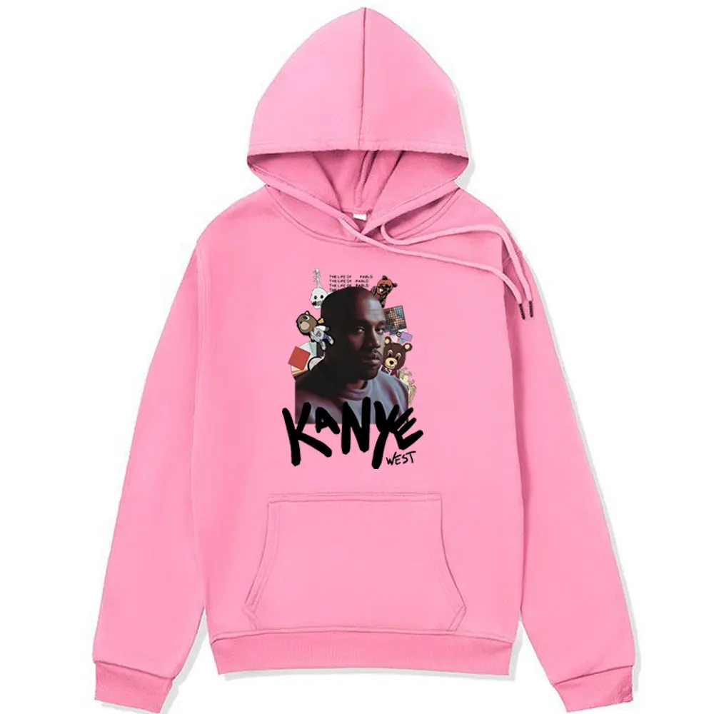 Rapper Kanye West Print Hoodies Men Women Aesthetic Harajuku Long Sleeve Pullover Fashion Sweatshirt Male Oversized Streetwear
