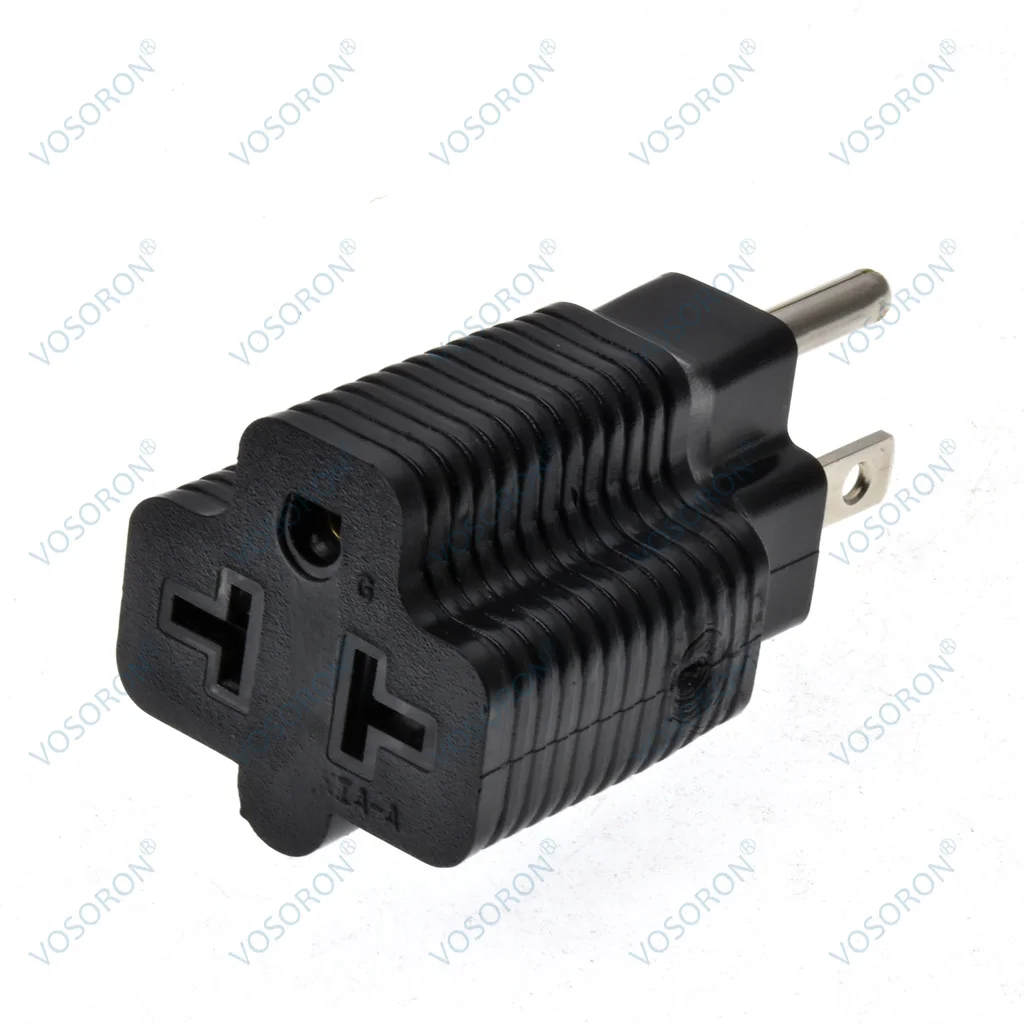 15 Amp Household AC Plug to 20 Amp T Blade Adapter,5-15P to 5-20R,5-15P 6-15R,5-15P 6-20R, 15A 125V 20A 250V Adapter
