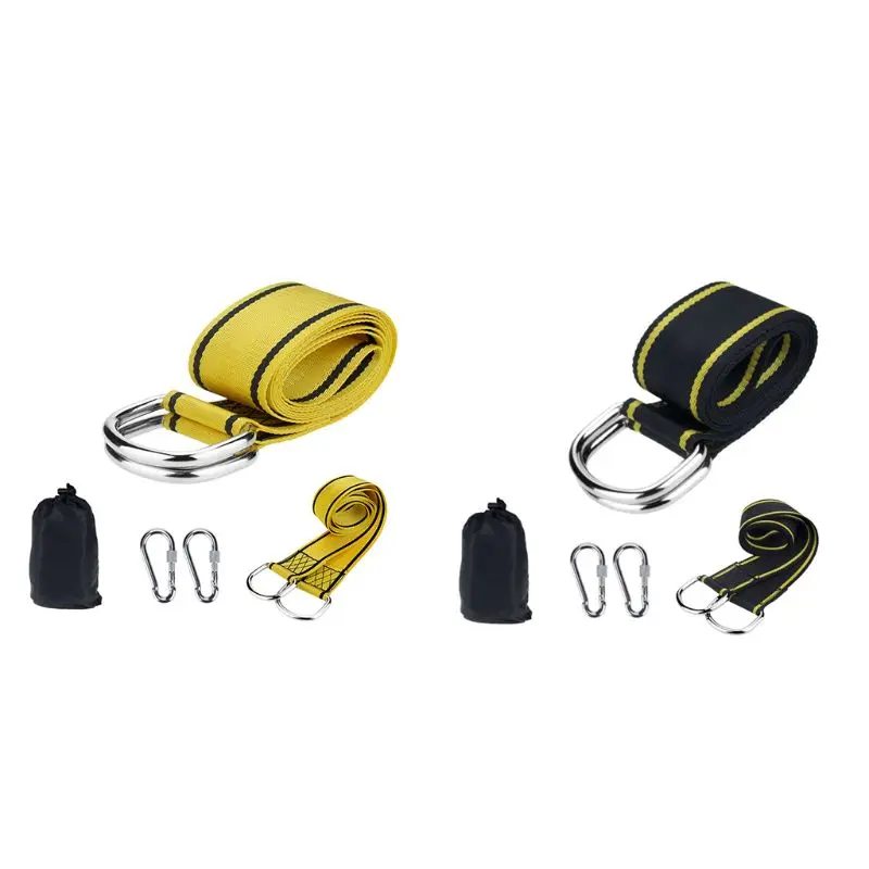 Correas De Suspensión Para Hamaca - 2 Unidades De 1.5m X 2.5cm, Con Mosquetones, Capacidad 300 Kg, Para Árboles, Camping