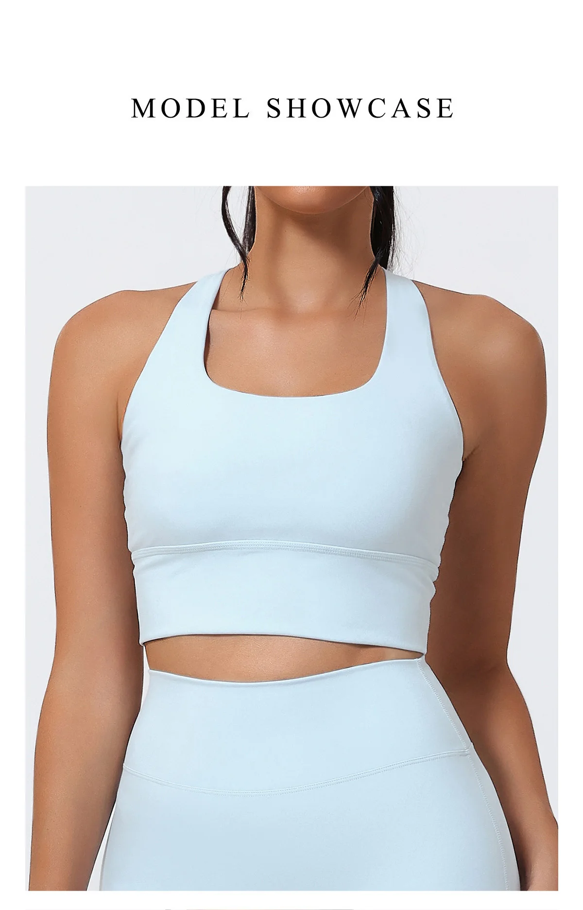 Rückenfreies, schnell trocknendes Sport-Tanktop für Damen, ärmelloses Stütztanktop für Damen, stoßdämpfendes, kurzes Lauf-Top, speziell für das Fitnessstudio – Detail 13