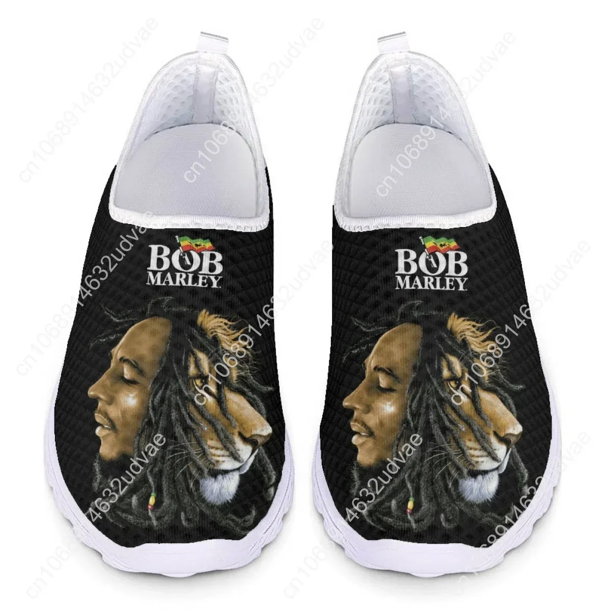 Cool Bob Marley And Lion Print Man Flat Shoes Breathable Slip-on Mesh Sneakers Shock Absorption Casual Tennis Beach Loafers 2023
