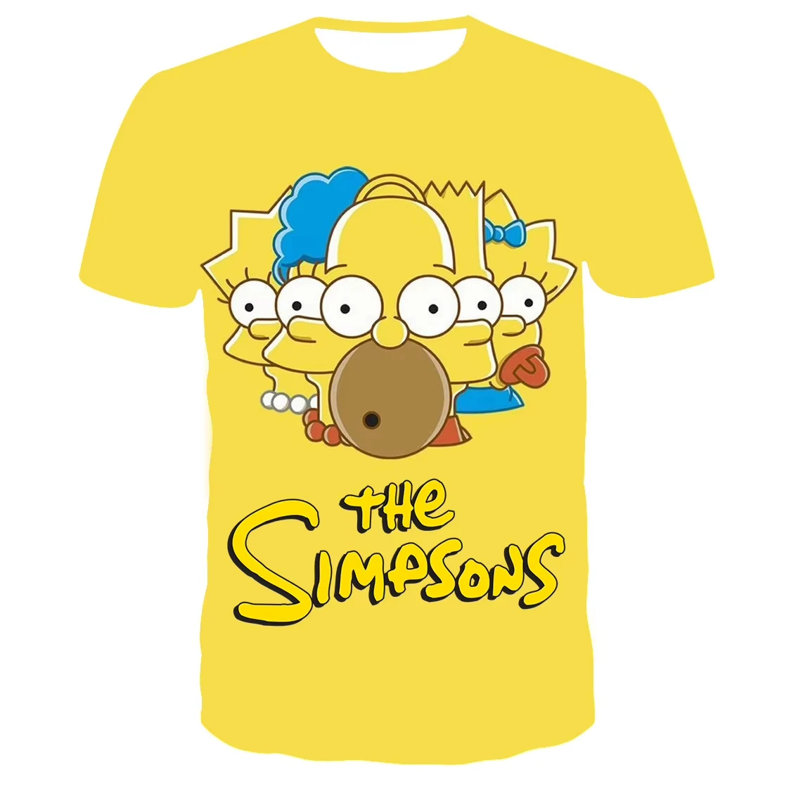 Disney The Simpsons Family Men's T Shirts 3d Printed Cartoon Graphic Summer Fashion Short Sleeve Loose Tops Tees Men Clothing 2
