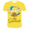Disney The Simpsons Family Men's T Shirts 3d Printed Cartoon Graphic Summer Fashion Short Sleeve Loose Tops Tees Men Clothing 2