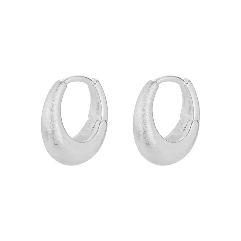 Silver Color Metal Chunky Hoop Earrings for Women Vintage Punk Thick Teardrop Huggies Wedding Jewelry Gifts
