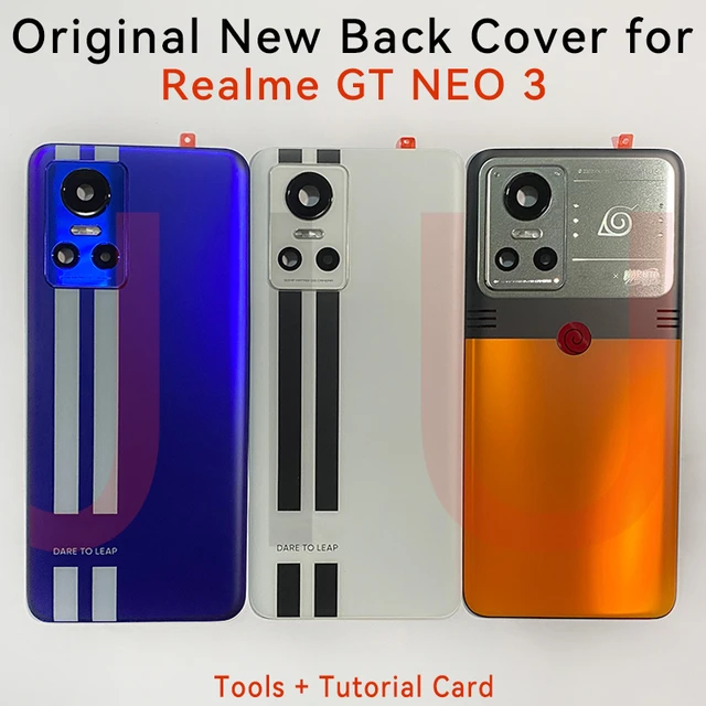 Original NEW Back Glass Cover For Realme GT Neo 3 Neo3 Battery Cover Glass  Panel Rear