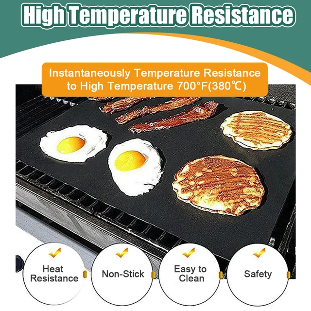 Nem Tapadásgátló Grill Szőnyeg 40*33 Cm Sütő Bbq Szerszám Főzési Grillezési Lap Hőállóság Könnyen Tisztítható Konyhai Szerszámok Újrafelhasználható - Image 4