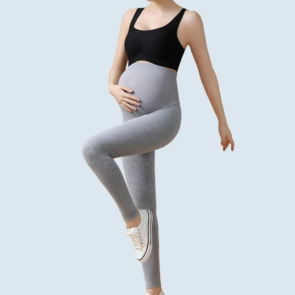 Breathable Pregnancy Yoga Pants Stylish Leggings High Waist Skinny Pants for Pregnant Women with Belly Support Comfortable