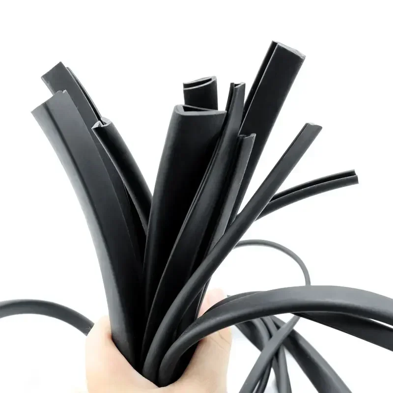 Black Rubber Edge Strip U Section Anti Oil Seal Edge Shield Encloser Inner Width 0.5-10mm High 5-15mm 1/5M,sealing strip,rubber seal strip