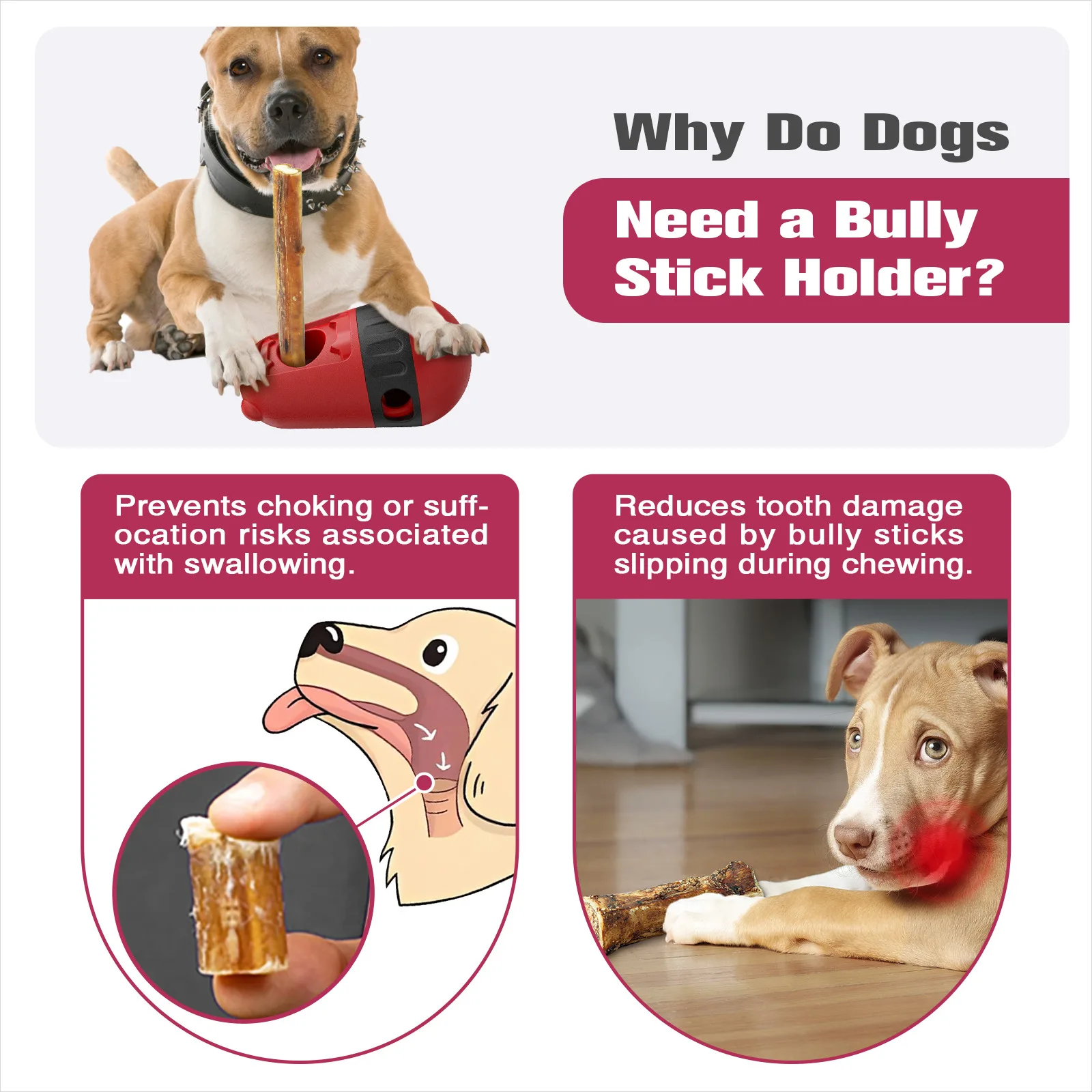 Bully Stick Holder Dog Toy Slow Feeder Ball Food Dispensing Toy for Small Medium Dogs Irregular Rolling Design Dog Toys 4