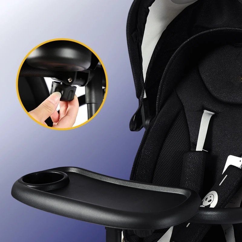 

Snack Tray for Baby Stroller Pushchair Universal Snack Tray with Cup Holder Stroller Food Tray Removable Stroller Accs