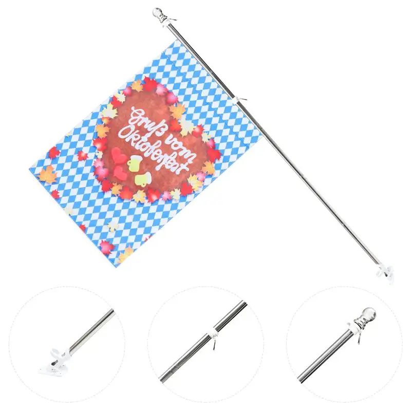 1.8m Stainless Steel Flagpole Flag Mounting Kit Wall Mount Flag Pole Kit Outdoor Pole Display Holder Metal Stand
