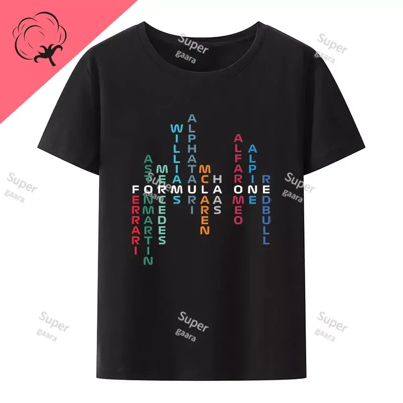 

F1 Theme 100%Cotton Men T Shirts Y2k Tops Women's T-shirt Graphic Clothing Streetwear O-neck Short-sleev Gym Zevity Tshirt Tees