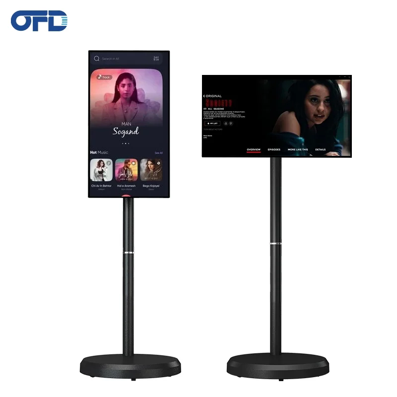 21.5 Inch Full Hd Portable Tv Smart Movable Android Tablet Pc With Battery Rotating Touchscreen Monitor For Bedroom/kitchen