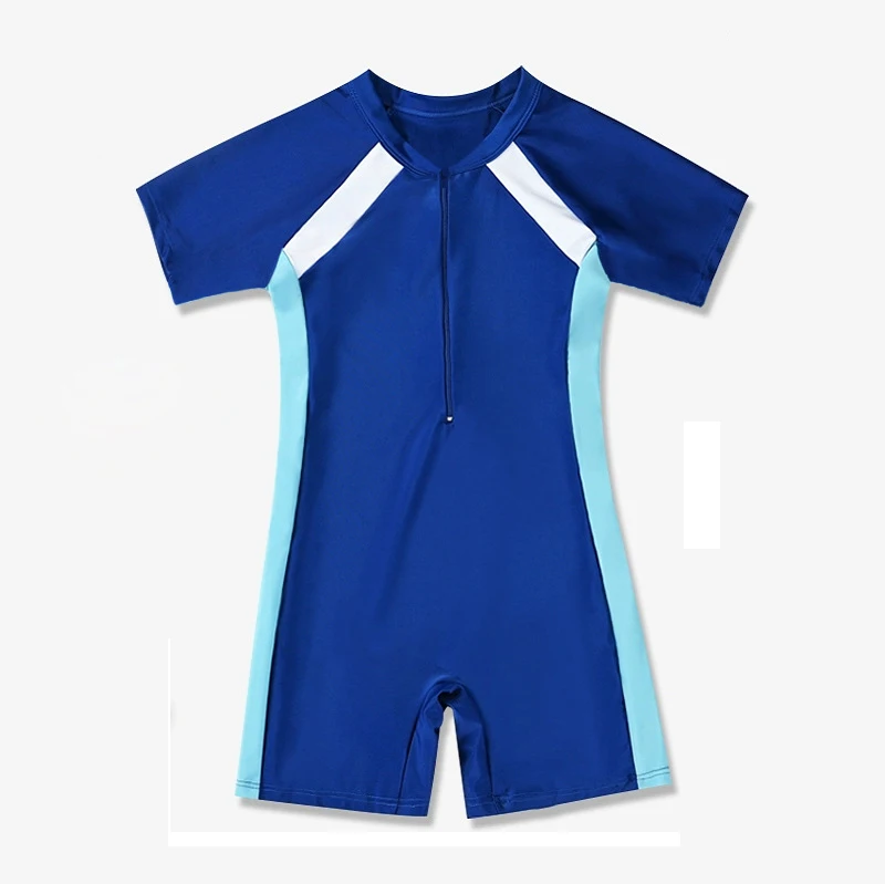 One Piece Swimsuit Children Swimsuits Children Swimsuit Kids Boy Girls Swimsuit Short Sleeve Zip