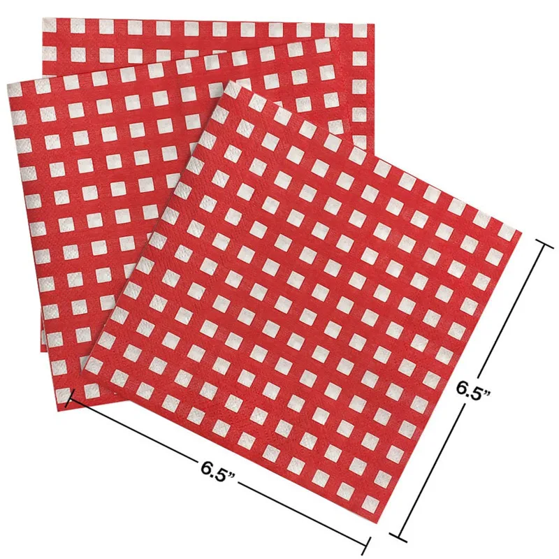 Description Picture 5 of item20Pcs Classic Vintage Plaid Checkered Printed Disposable Dinner Napkin Paper Birthday Wedding Party Decoration