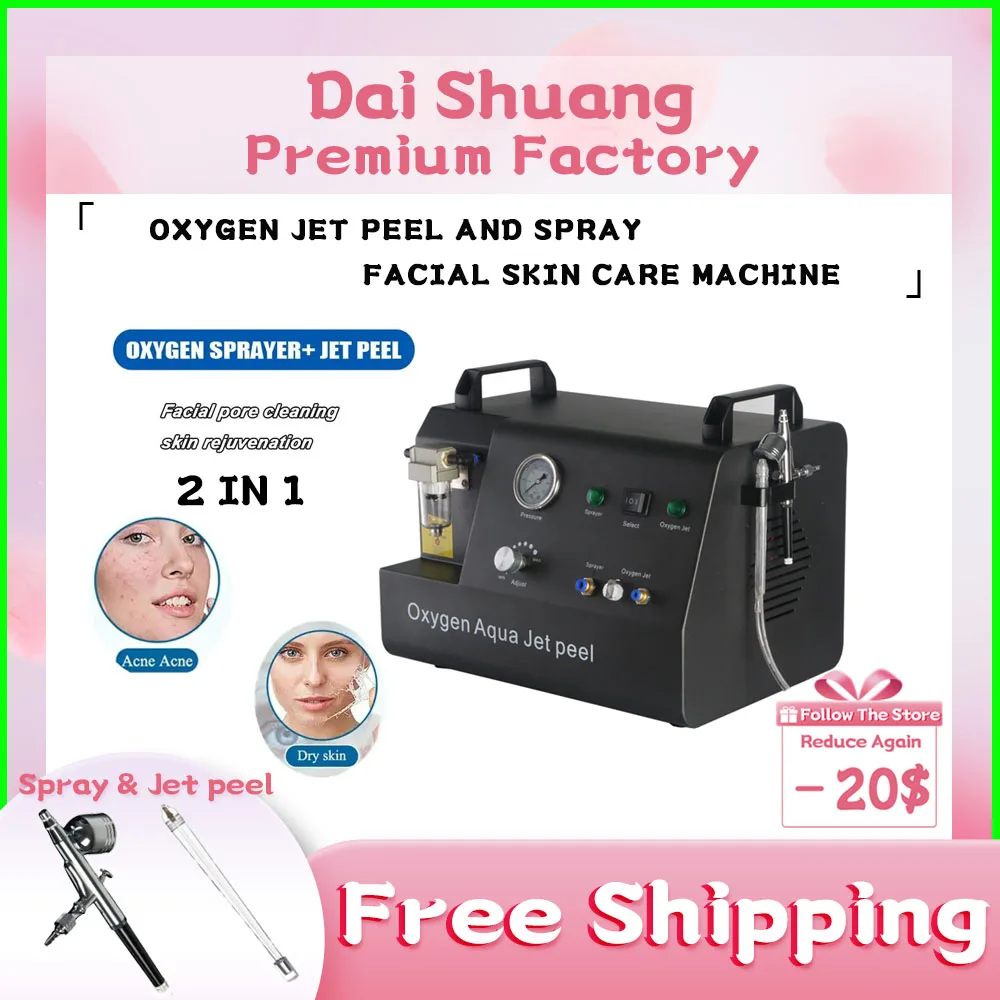 

Oxygen Jet Peel and Spray Facial Skin Care Machine Pore Clean Skin Rejuvenation Whitening Acne Treatment Oxygen Injection Device