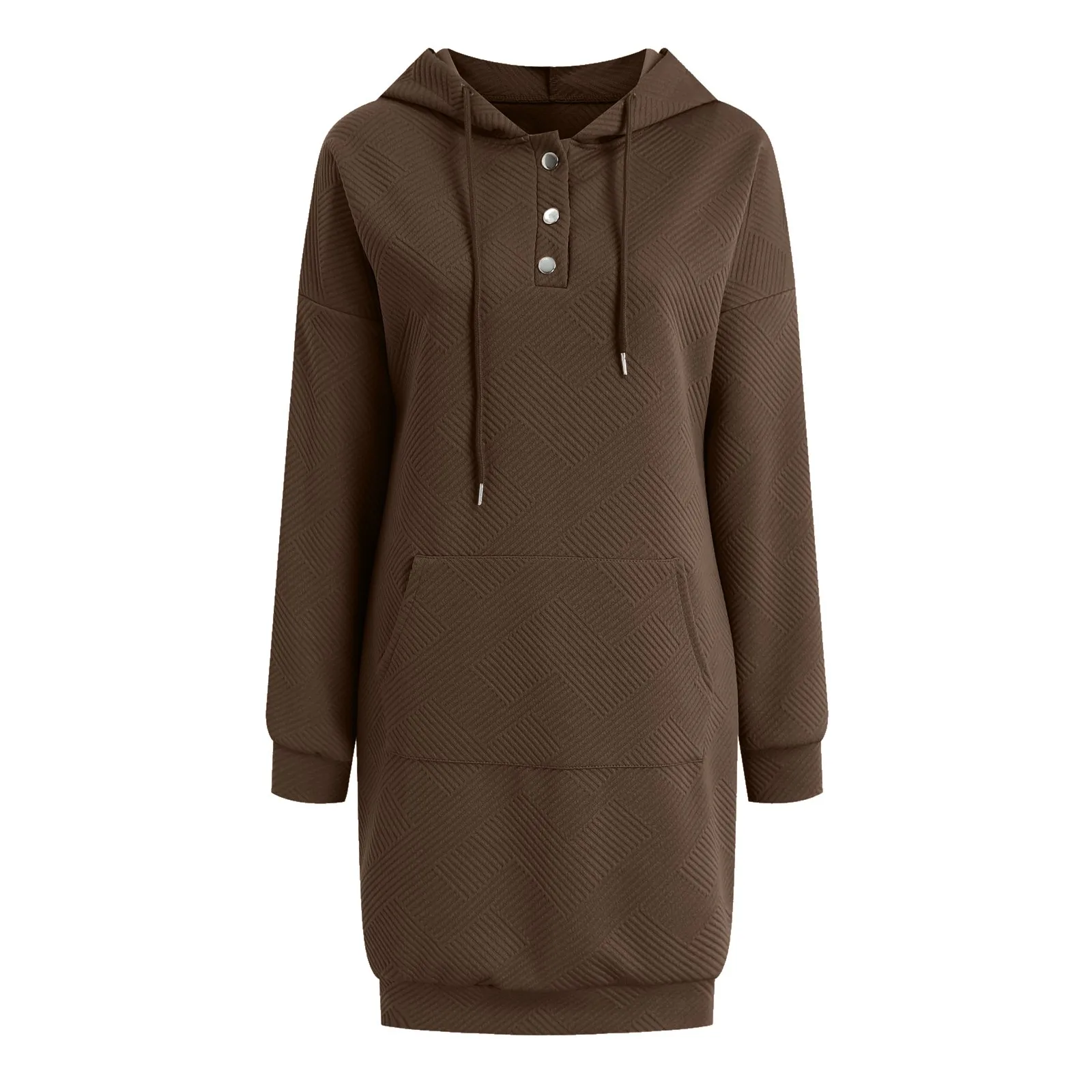 

Женское модное повседневное однотонное клетчатое мини-платье средней длины с капюшоном и рюшами