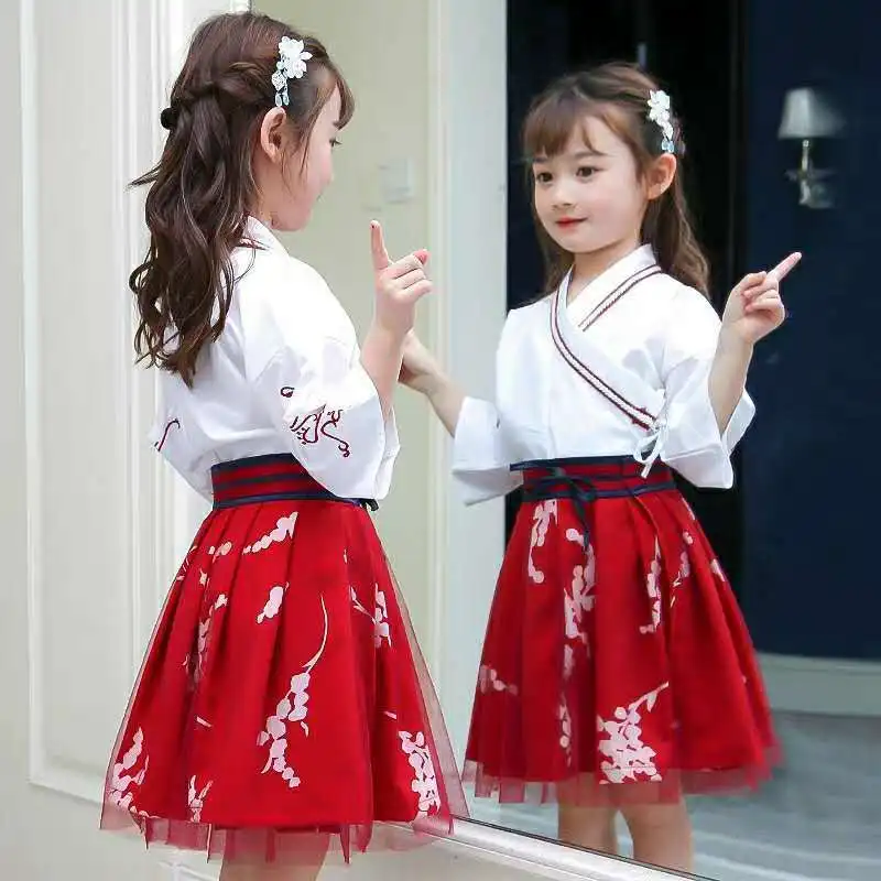 

New Hanfu Girls' Summer Chinese Style Princess Dress Japanese and Korean Children's Performance Ancient Dress Performance Costu