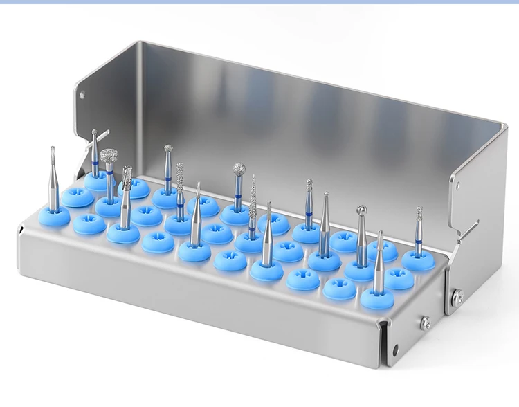 AZDENT Dental-Bohrerhalter, Sterilisator, 8/30 Löcher für FG/CA-Bohrer, Block-Organizer, Autoklav-Sterilisator, Box aus Edelstahl – Detail 9