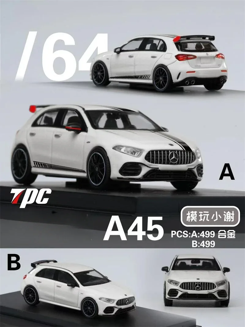 

XT model 1:64 A45 Pearly white with black stripes/white Die-Cast Car Model Collection Miniature