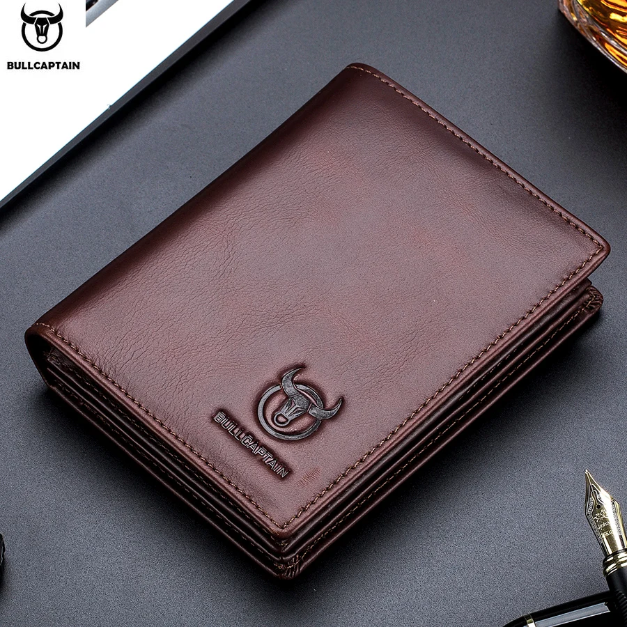 Leather Bifold Wallet Credit Card Holder Mens Wallet Card Holder Wallet 15 Card Slots RFID BULLCAPTAIN
