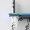 Bathroom Luxury Shower System with Lights Tempered Glass Piano Key Smart Digital Display Thermostat Mixer Shower Faucet Full Set 2