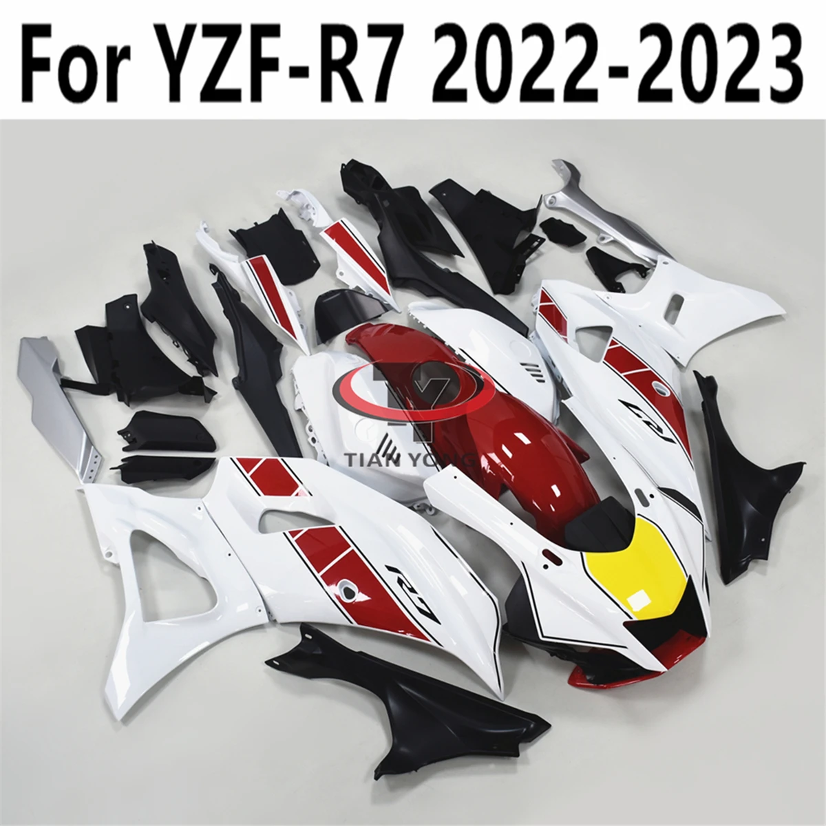 

For YZF R7 2022-2023 white red yellow garland Motorcycle Full Fairing Kit Bodywork Cowling Injection Customize