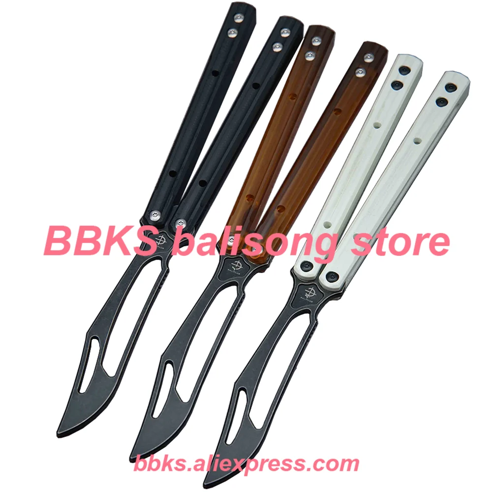 Baliplus JK Orca Clone G10 Ultem Plastic Channel Handles Balisong Flipper Trainer Butterfly 
