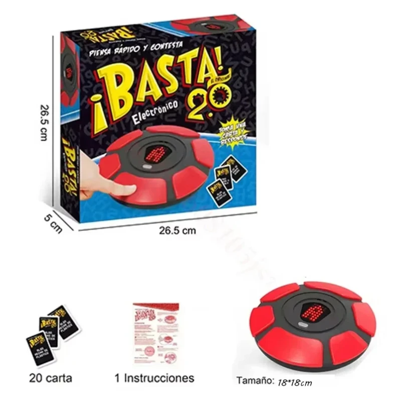 1PBasta 2.0 Spanish English Word Board Game Electronic Button Digital Display Quick Thinking Letters Pressing Travel Games Gifts 5
