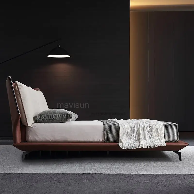 Italian Bed Modern Double Soft And Comfortable Simple High-End Designer Minimalist 2m Size Bed Master Bedroom Nordic Luxury