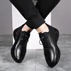 2024 New Men's Vulcanize Shoes Men Casual Shoes PU Leather Design Shoes Height Increase 6-8CM Gym Business Fashion Male Sneakers 2