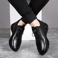 2024 New Men's Vulcanize Shoes Men Casual Shoes PU Leather Design Shoes Height Increase 6-8CM Gym Business Fashion Male Sneakers 2