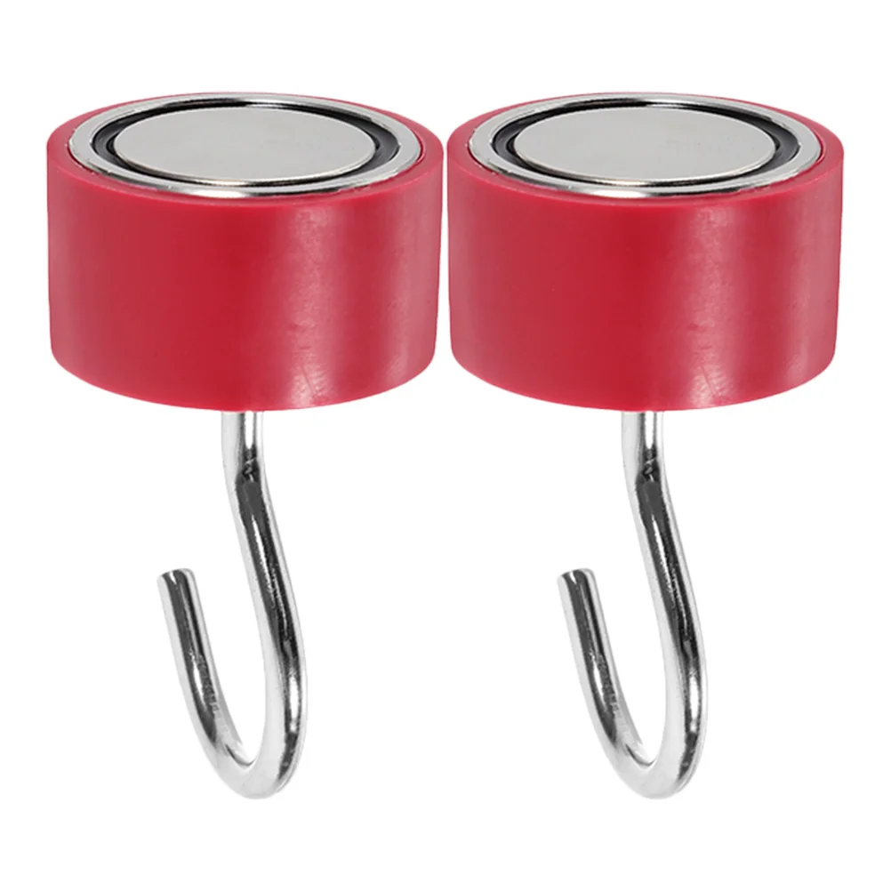 

2 Pcs Magnet Hook Hooks Heavy Duty Coat Magnets NdFeB Strong Magnetic Hangers for Hanging