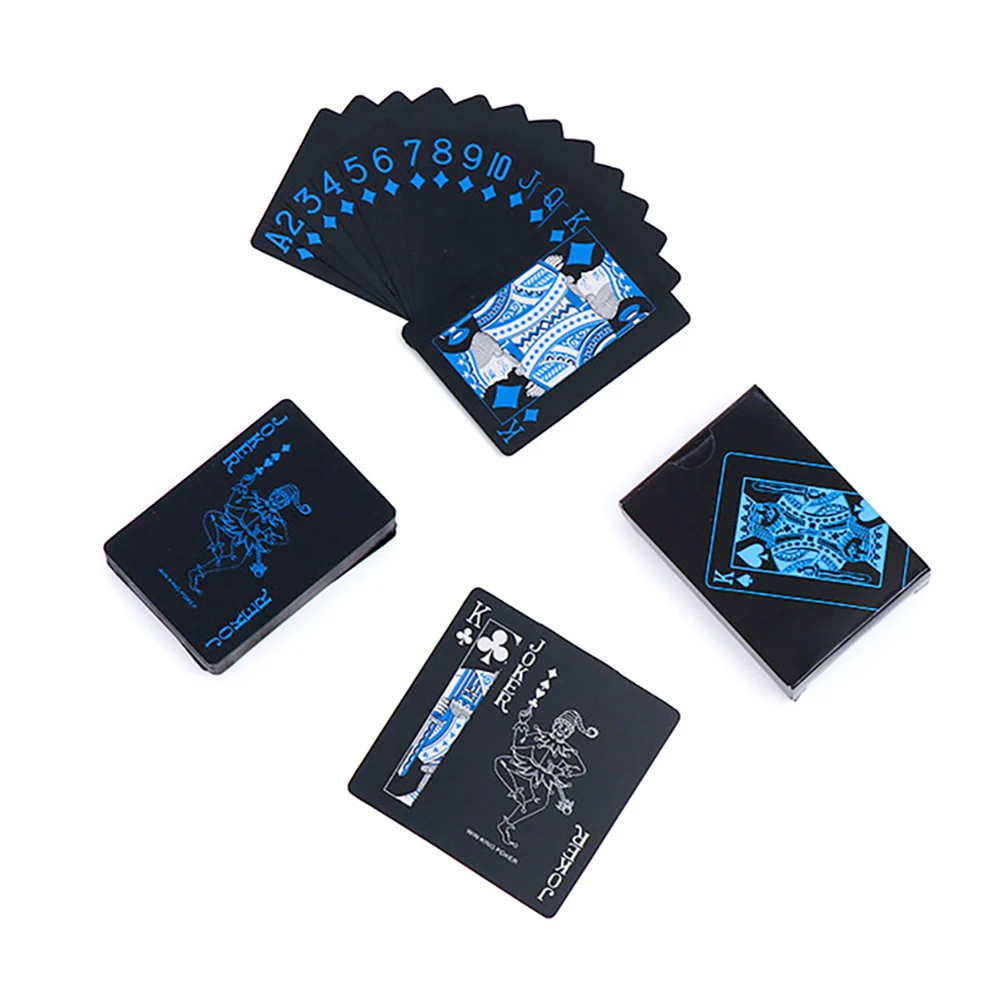 블랙 PVC 방수 순수 플라스틱 카드 놀이 카드, 내구성 마술 전문 놀이 카드, 선물 컬렉션, 63x88mm