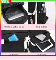 MINISO Disney Lilo and Stitch Stitch USB Charging Schoolbag Male and Female Student Backpack Anime Cartoon School Bag Mochila 3