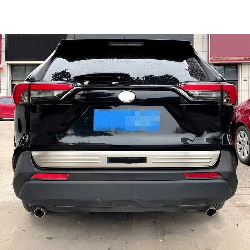 Toyota RAV4 XA50 2019-2024 스테인레스 스틸 실버 블랙 뒷문 뒷문 트렁크 뚜껑 장식 패널 커버 트림에 적합