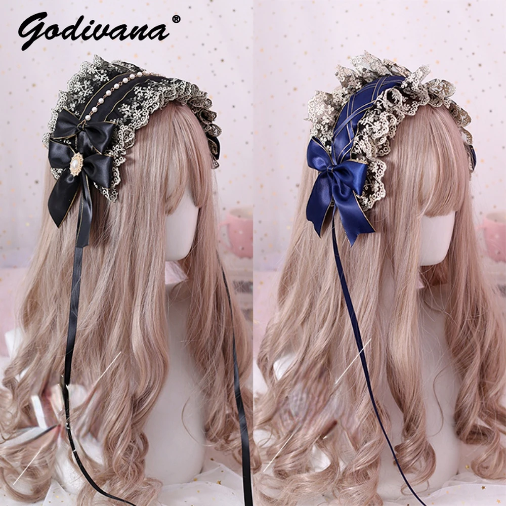 

Lolita Lace Flower Hairband Gothic Dark Hairpin Bowknot Sweet Hair Hoop Cosplay Headband Headwear Accessory For Women Girls
