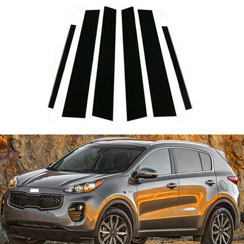 Passend für Kia Sportage 2017 2018 2019 2020 2021 2022, glänzend schwarz, Säulenpfosten, Tür, Fenster, Säule, BC-Zieraufkleber, dekorativ – Detail 1