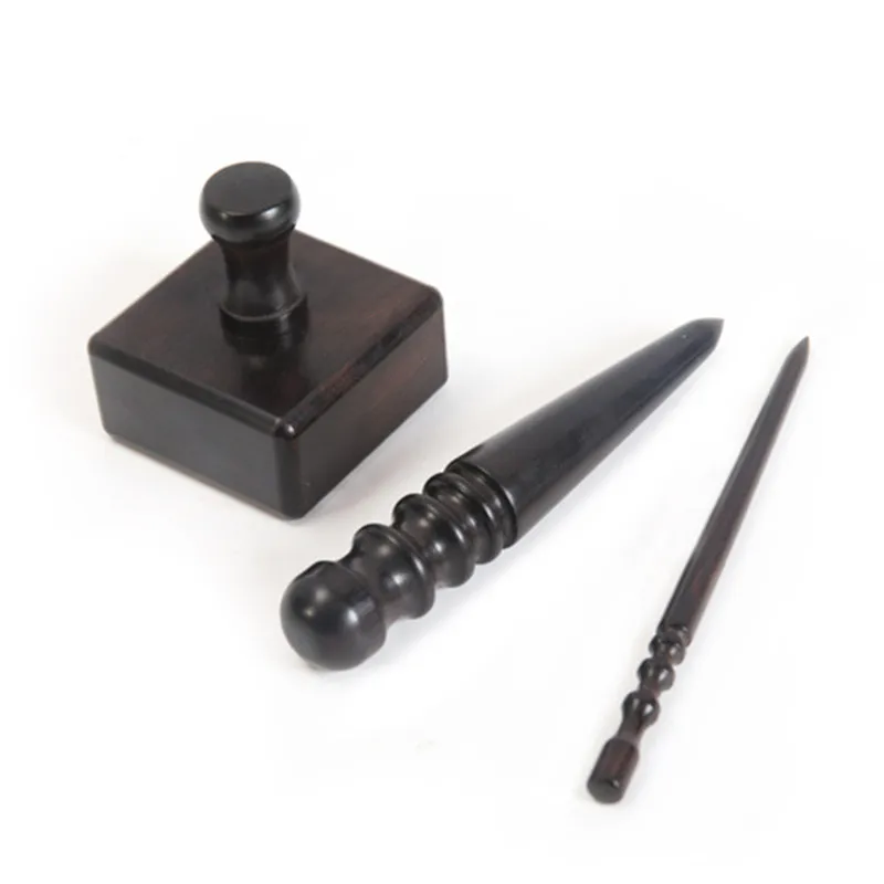 1Set Leathercraft Tool Wood Edge Slicker Hand Craft Tools 3 Type for Choose Leather Polished Grinding Set