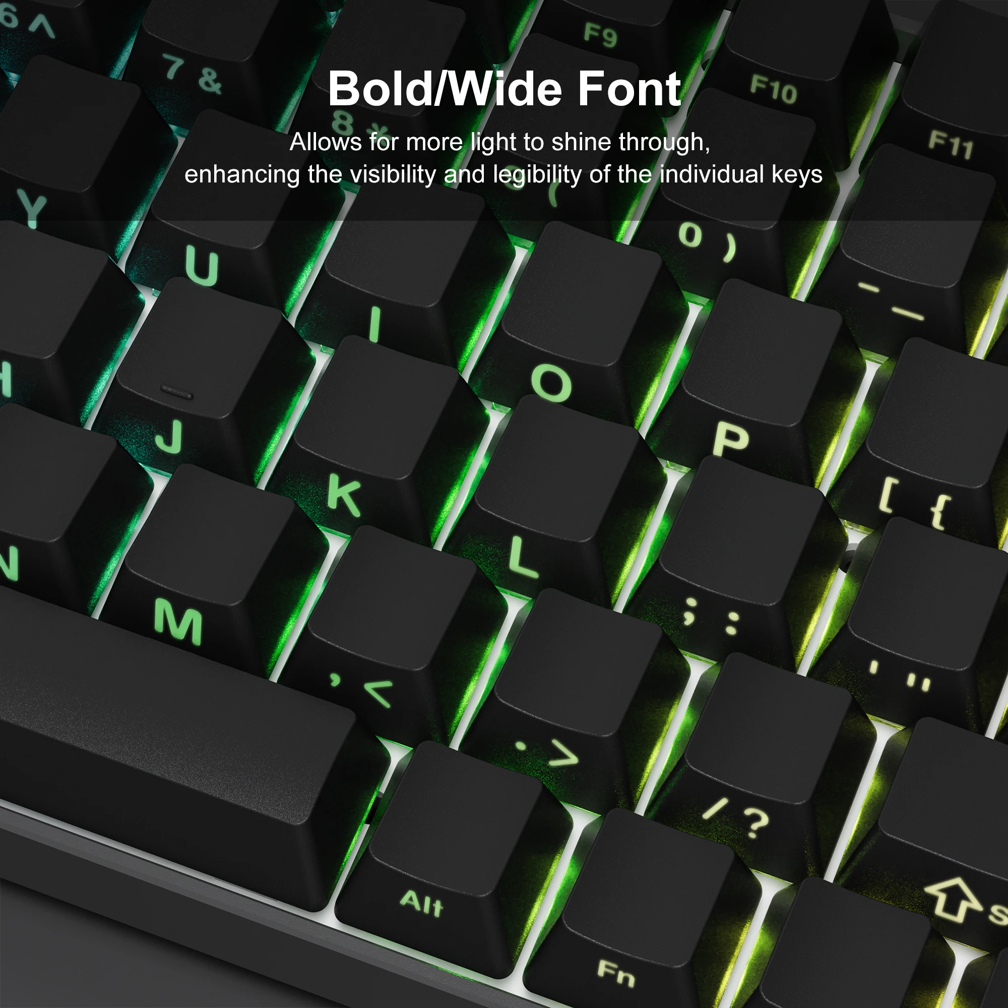 Side-lit Backlit Pbt Keycaps Double Shot Keycaps Oem Profile mx Switch Teclado Mecânico Preto e Branco 136 Teclas - Imagem 5