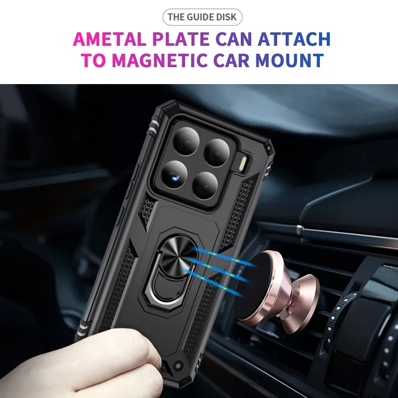 Shockproof Armor Bumper Case with Car Magnetic Holder Ring and Enhanced Protection