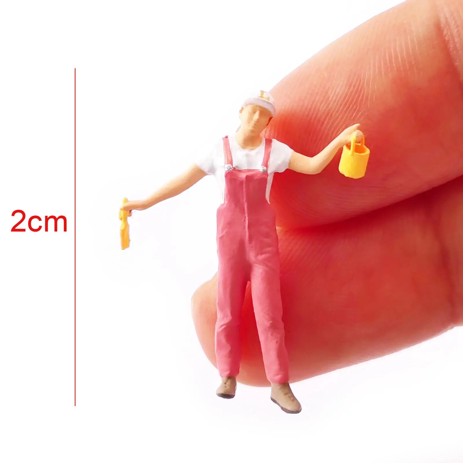 1/87 People Figure Painter Miniature Painting Scene Micro Landscape with Ladder Rack for Train Railways Sand Table Building Kit 6