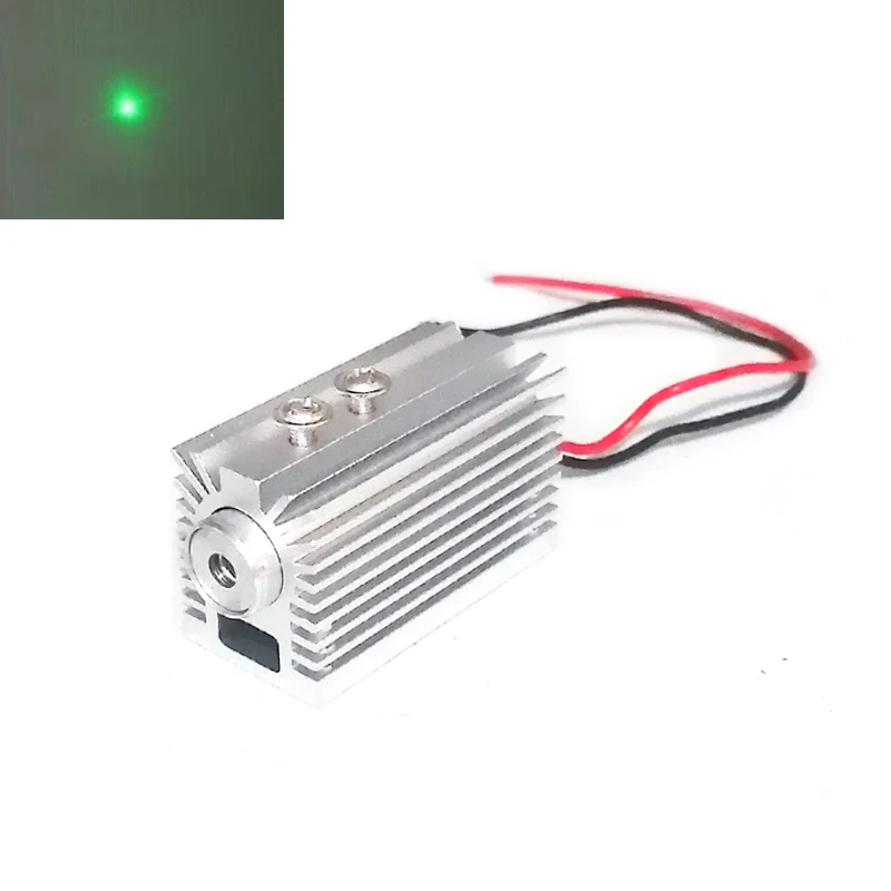 532nm 30mW Green Dot Light Laser Diode Module 5V Heatsink Cooling