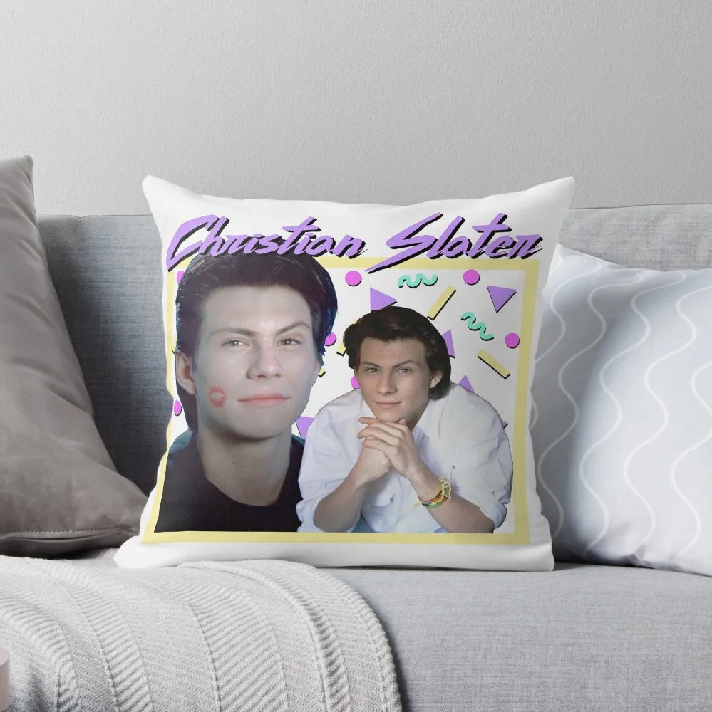 

80s Christian Slater Throw Pillow Pillow Case Christmas Pillows Aesthetic