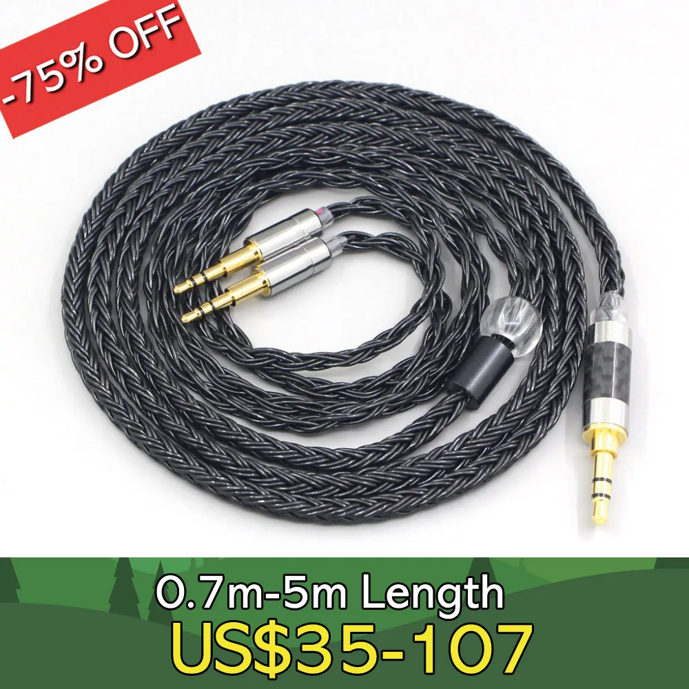 Ln007414 16 Core 7n Occ Black Braided Earphone Cable For Sol Republic Master Tracks Hd V8 V10