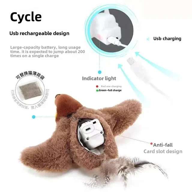 Interactive Catnip Plush Bird Toy 5