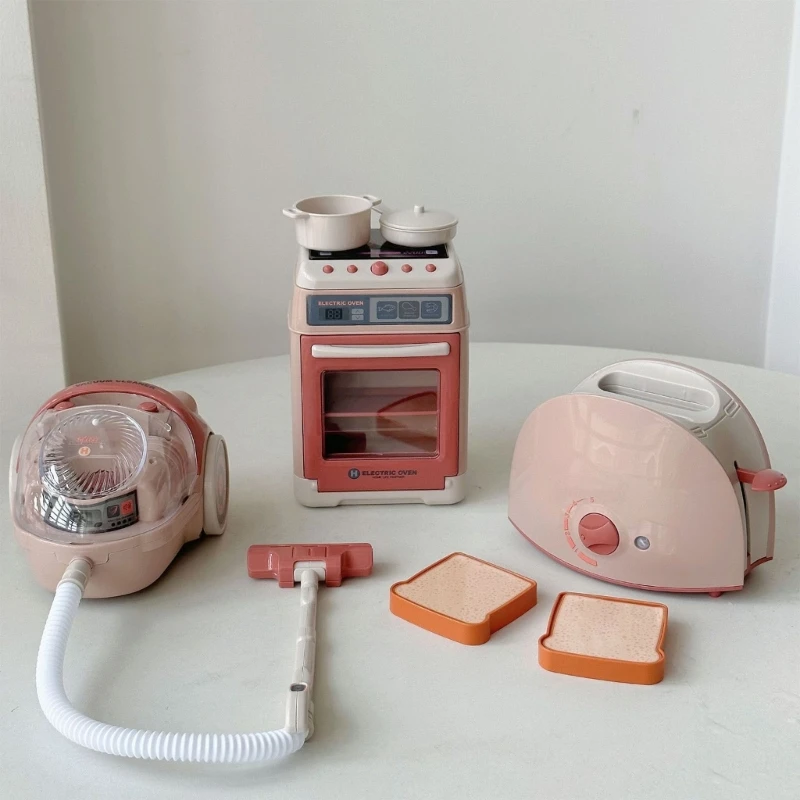 Electric Kitchen Appliance Toy for Girls with Sound & Light Simulation Coffee Maker/Toaster Kitchen Toy Motor Skill Toy 2