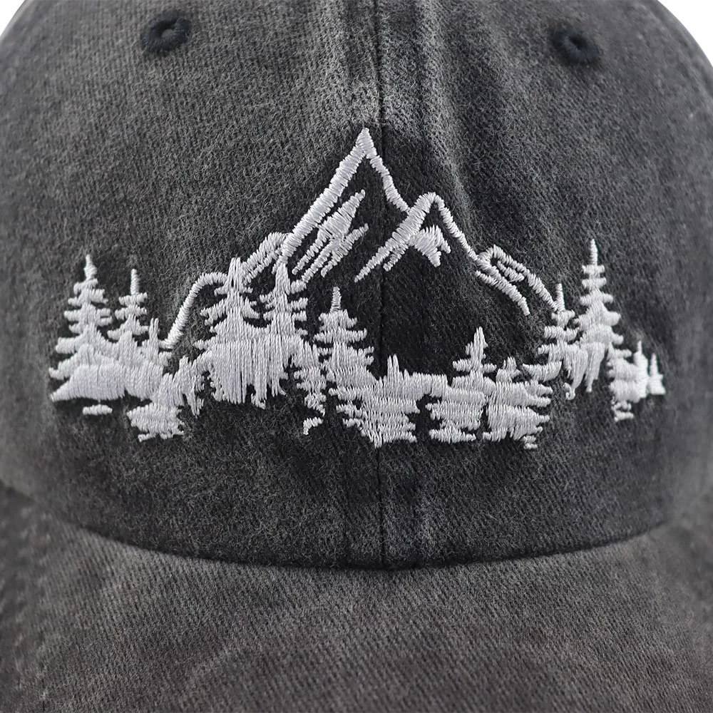 Mountain Trees Baseball Cap Forest Dad Hat For Men Women Cotton Embroidered  Camping Hiking Explore Outdoor Hats